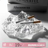 宫薰 烟灰缸防飞灰日式冰川玻璃创意办公室茶几装饰摆件 富士山16cm