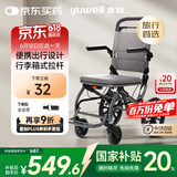 鱼跃(yuwell)手动轮椅车1100A折叠老人轻便便携式手推车旅行可上飞机