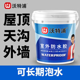 沃特浦室外防水胶鱼池防水涂料水池防漏胶屋顶补漏王材料天沟外墙漏水漆 【双组份2斤】水泥色 单遍约2平