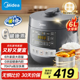 美的（Midea）【国家补贴】0涂层钢胆电压力锅6L双胆全自动智能预约家用煲汤煮饭MY-C6856G电饭煲高压锅4-6人