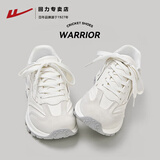 回力女鞋皮面秋季老爹鞋新款百搭休闲潮流运动鞋子女 4617 米浅灰 37