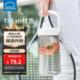乐扣乐扣（LOCK&LOCK）大容量水壶大肚杯运动吸管水杯健身便携冷水壶1.5L白色ABF794WHT