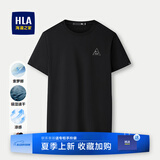 海澜之家（HLA）短袖t恤男夏季时尚印花百搭圆领短T打底上衣男装潮牌休闲体恤衫男 黑色EA(索罗娜速干凉感) M 170/88A
