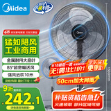 美的（Midea）【金属铝片】工业电风扇/飓风落地扇/空气通风金属扇/牛角扇/立式电风扇/大风力宿舍扇 FES45-20A