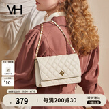 VANESSA HOGAN【送礼推荐】VH女包繁花系列极光菱格包时尚轻奢链条包单肩斜挎包 米白