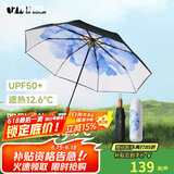 蕉下（beneunder）防紫外线遮阳伞三折双层黑胶晴雨伞防晒伞BM664蓝铃