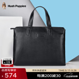 暇步士（Hush Puppies）男士公文包头层牛皮大容量高档商务休闲男士真皮出差手提包电脑包 手提包 HA-1811805W-571 可装下笔记本电脑13.6英寸