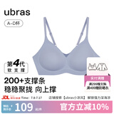 ubras[虞书欣同款]夹心软支撑光面小胸聚拢女无痕内衣隐形无钢圈文胸罩 【背勾款】奶盐蓝色 M 75A/75B
