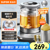 苏泊尔（SUPOR）纯钛养生壶 玻璃面板烧水壶 316L不锈钢恒温煮茶器  加大滤网 电热水壶多段保温1.5L SW-15YJ55