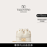 华伦天奴VALENTINO[礼物]女士 VLOGO SIGNATURE 迷你羊皮水桶包 浅象牙白色 均码