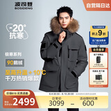 波司登反季冬季极寒羽绒服鹅绒于适同款男女情侣款短款大毛领外套