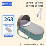 danilove婴儿提篮便携式外出提篮床宝宝床中床新生儿车载安全睡篮 蓝色透气【加长款】+安全带