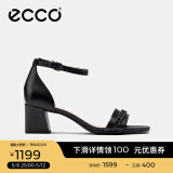 爱步（ECCO）一字带凉鞋女 倪妮同款夏季高跟增高凉鞋罗马凉鞋  塑雅213343 黑色21334301001（羊皮）   35 （偏大，建议选小一码）