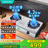 华帝（VATTI）燃气灶家用台式 4.2kW熄火保护不锈钢面板煤气灶双灶台灶具i10035A【液化气商品】