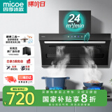 四季沐歌油烟机家用顶侧双吸抽油烟机大吸力厨房抽烟机脱排油烟机免拆自清洗抽烟机一级能效侧顶吸油烟机 [爆款升级]D50B-24爆吸|挥手启动|热清洗