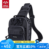 MAXGEAR马盖先印鱼胸包 男户外运动骑行单肩背包军迷彩多功能战术斜背包 黑色