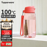 特百惠（Tupperware）乐趣550ML塑料杯夏季男女学生便携运动水杯子大容量双饮口 火烈红
