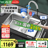 欧琳（OULIN）【国补立减15%】水槽大单槽厨房水槽304不锈钢单槽洗菜盆一体盆