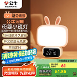 公牛（BULL）萌兔小夜灯氛围灯三档调色无极调光定时无线遥控500毫安时钟款