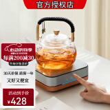 友茗堂 电陶炉茶炉家用煮茶炉烧水炉 铁壶迷你不挑壶光波电磁炉电炉大功率小型超薄围炉煮茶炉 【焕新升级 电陶炉+玻璃壶】