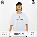 BEASTER短袖T恤男女同款国潮牌基础款纯色休闲圆领上衣易穿搭 白色 M