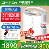 鱼跃（yuwell）3L升制氧机家用 老年人医用级便携式肺气肿呼吸氧气带雾化一体机 【8F-3CW活性碳过滤技术】3L稳定制氧雾化一体