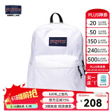 JANSPORT杰斯伯双肩包女学生26L书包男运动休闲背包520 4QUTWHX 白色-侧边袋
