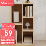 雅美乐雅美乐书架落地简易书柜带门原木色卧室书房阳台飘窗置物小柜子 五格松木色50*80*24cm