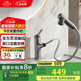 九牧（JOMOO）卫生间全方位漱口洁面抽拉式台盆面盆水龙头枪灰32344-574/HBS2-Z