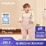 巴拉巴拉（BALABALA）童装婴儿连体衣假两件连体羽绒服宝宝衣服冬加厚男童女童儿童 粉红60002-白鸭绒 100cm