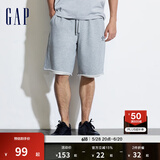 Gap男装夏季棉质重磅抽绳松紧短裤百搭多色休闲裤464954 浅灰色 L (175/84A) 亚洲尺码