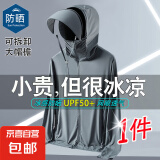 【全脸防晒】2025夏季冰丝防晒衣男透气户外钓鱼外套男士可拆卸 【升级款防风绳】深灰 XL 115-130斤