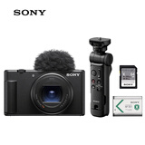 索尼（SONY）ZV-1M2 黑色口袋相机+GP-VPT3蓝牙手柄+SF-E64A存储卡+ NP-BX1电池 4K视频/超广角拍摄手柄套装