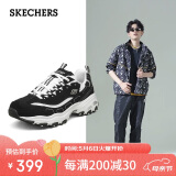斯凯奇D'LITES系列男时尚绑带厚底熊猫鞋52675 黑色/白色 42 
