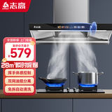 志高（CHIGO）抽油烟机 家用欧式顶吸油烟机 28立方大吸力 小型自清洁抽烟机 挥手智控 语音智能 豪配900宽+六键彩屏+体感控制+自动清洗+包安装