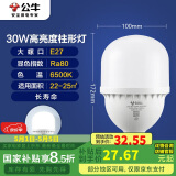 公牛（BULL）LED灯泡高亮柱形灯厂房车间商超食堂 30W球泡白光6500KE27螺口