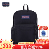 JANSPORT杰斯伯书包轻便双肩包男女旅行包简约背包电脑包学生校园 4QUT008爵士黑-侧边袋