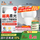 FSL佛山照明LED球泡节能灯泡3W小口E14日光色6500K 2支装
