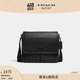 蔻驰（COACH）【博主同款】奥莱男士男包经典标志SPRINT 25号地图包 木炭灰色/黑色