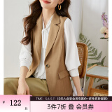 梵希蔓马甲西装外套女外穿小坎肩2025年春秋装叠穿马夹 V8227 卡其色 M