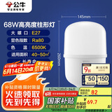 公牛（BULL）LED灯泡高亮柱形灯厂房车间商超食堂 68W球泡白光6500KE27螺口