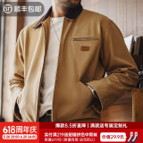 马登工装星际穿越底特律猎装夹克男春季J001美式帆布巴恩风翻领外套 卡其色 XL