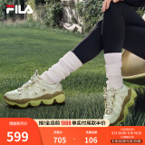 FILA【杨幂同款】官方豌豆鞋女鞋老爹鞋运动鞋冬季新款运动休闲鞋 霾绿色/淡灰黄-GA 37.5