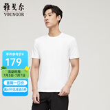 雅戈尔（YOUNGOR）短袖T恤男圆领水柔棉升级版丝柔棉透气舒适精致工艺T恤100%棉面料 VSPC533094BYA白色 2XL