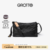 GROTTO个乐黑石包经典大容量植鞣绵羊皮单肩斜挎通勤软包男女款520礼物 黑石M（黑标）