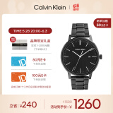 凯文克莱（Calvin Klein）官方正品CK永恒系列石英简约商务男表送男友礼物黑色25200057