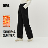 森马（Semir）休闲裤女冬季发热抑菌抓绒宽松弯刀裤2025潮酷香蕉裤109725127008