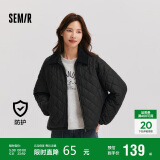 森马（Semir）棉服女灯芯绒翻领菱形格复古2024冬三防宽松轻薄棉衣109724112007
