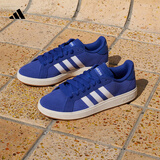 adidas「面包鞋」GRAND COURT BASE 00s休闲低帮板鞋男女阿迪达斯   半荧光蓝/白色/树脂黄   42