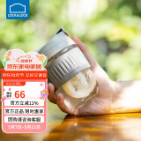 乐扣乐扣（LOCK&LOCK）咖啡杯手持玻璃杯男女学生便携式吸管杯子350ML灰色 LLG689GRY